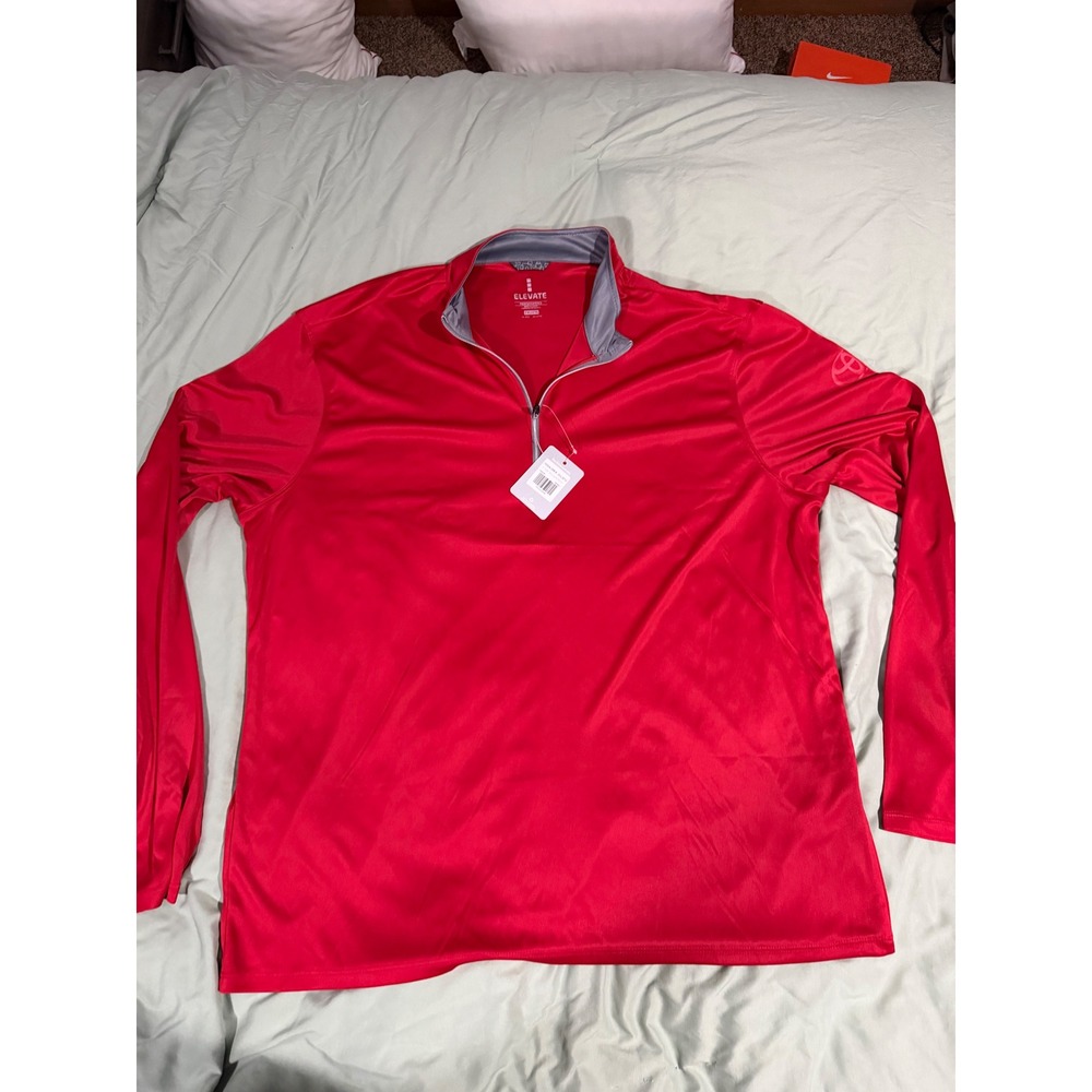 Elevate Vega Tech Quarter Zip Pullover Mens 2XL Red Toyota Logo 18304-358-6